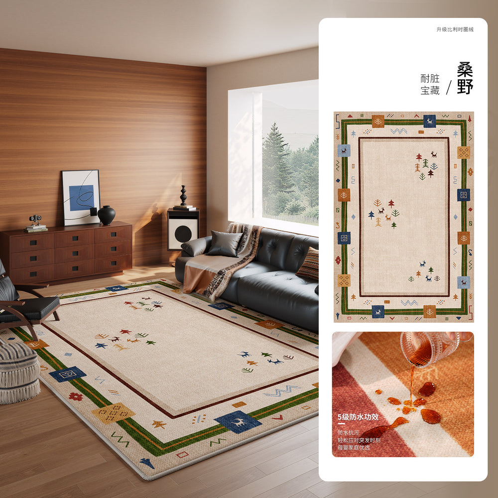 Carpet living room medieval style anti-cat scratching sofa coffee table blanket bedroom large area full bed side blanket waterproof anti-fouling