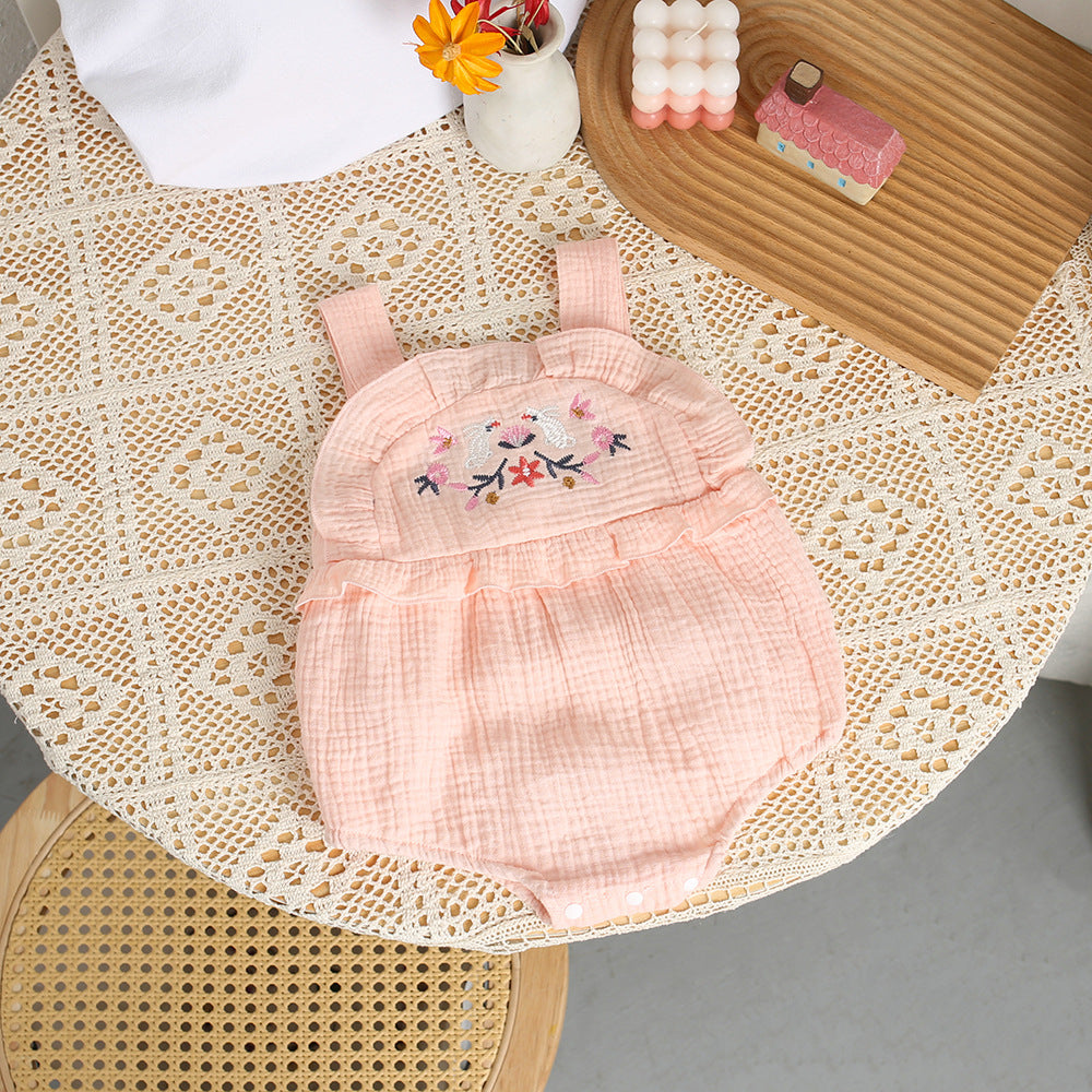 new arrivalgirl sling outing khaki newborn baby summer thin bag butt crawling suit baby outwear summer dress