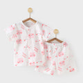 Baby short-sleeve set - summer pure cotton lightweight outfit for boys and girls, infant shorts pajamas, air conditioning clothes, children's summer apparel