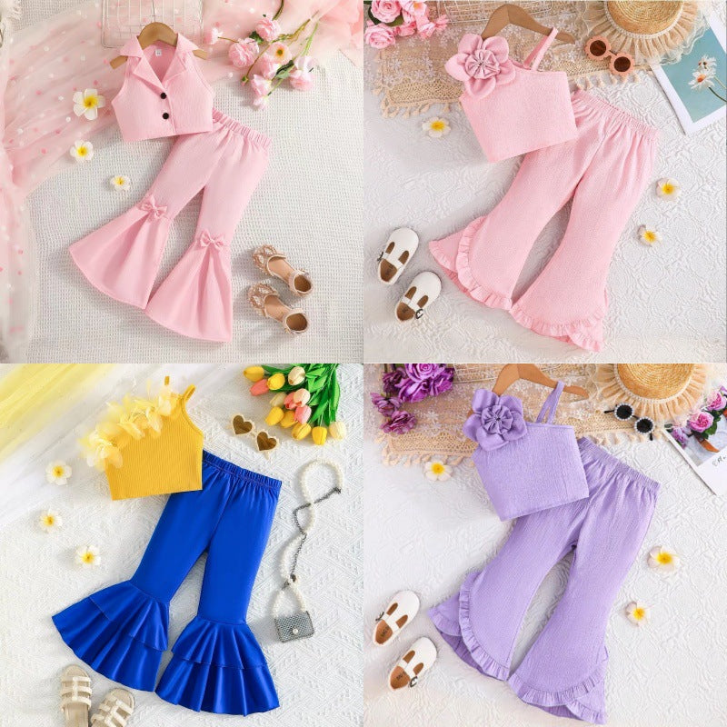 girls' short sleeve suit  summer new style