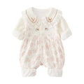 Baby clothes spring romper girl baby bodysuit double layer outwear spring autum super cute full month princess haki