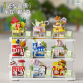 micro-particle building block mall department store chain street scene ornaments compatible with lego kids educational assembly toys