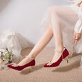 Stunning strappy wedding shoes for women, 2024 new collection, high-end xiuhe dress bridal shoes, comfortable red high heels