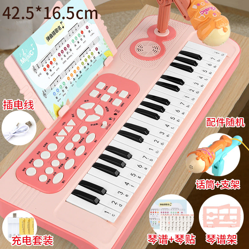 Brand factory direct children's 37-key electronic keyboard - beginner-friendly, rechargeable, with microphone, for boys and girls ages 3+