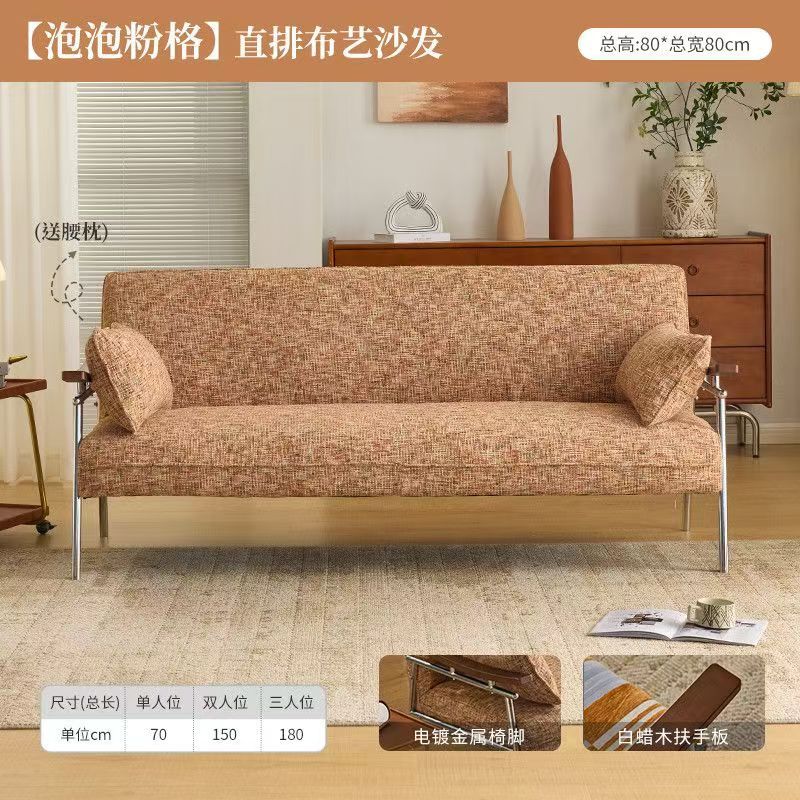 Nordic japanese style solid wood leather sofa - compact, creative, minimalist design for living room or bedroom - available in 3-seater and 2-seater options - natural wood aesthetic
