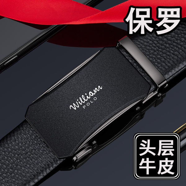 Emperor Paul Belt Men's Leather Automatic Buckle Belt Men's Genuine Business Belt Men's Premium Sense Wholesale