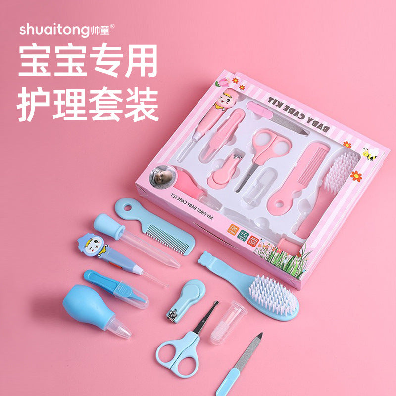 Baby nail clippers baby nail clippers set newborn anti-clip meat nail clippers gift box care set wholesale