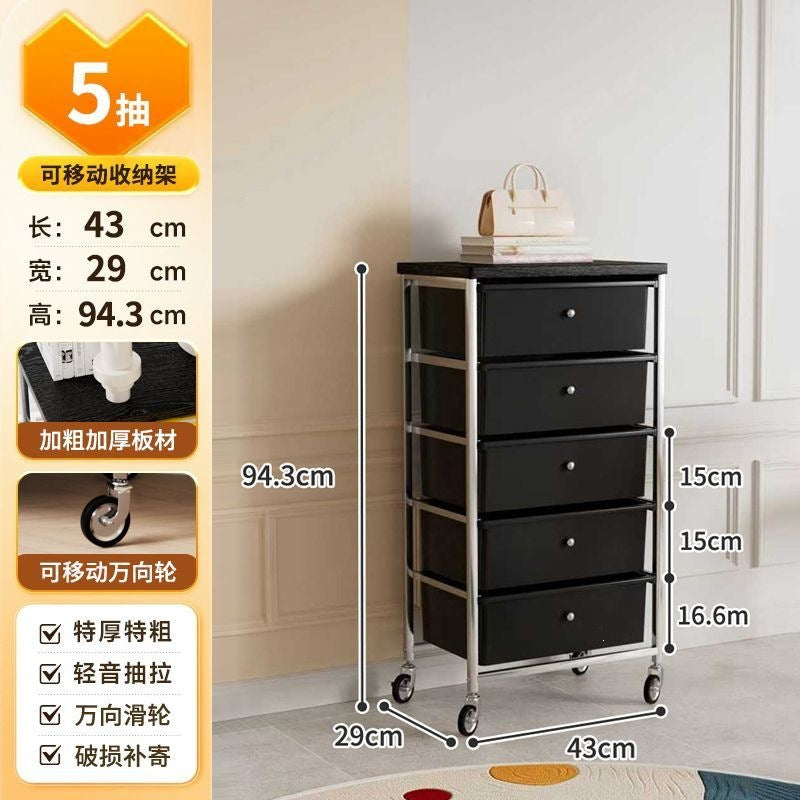 Multi-tiered storage cabinet with drawers - versatile organizer for home, space-saving, black