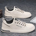 Men's casual leather shoes - spring/autumn 2025 new collection - men's white flat shoes - versatile winter sports white shoes for teens