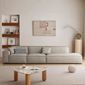 Italian normcore genuine leather sofa modern casual small apartment tofu block sofa living room for home square leather sofa