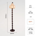 American retro style floor lamp walnut color fabric sofa lamp medieval log style solid wood atmosphere vertical lamp