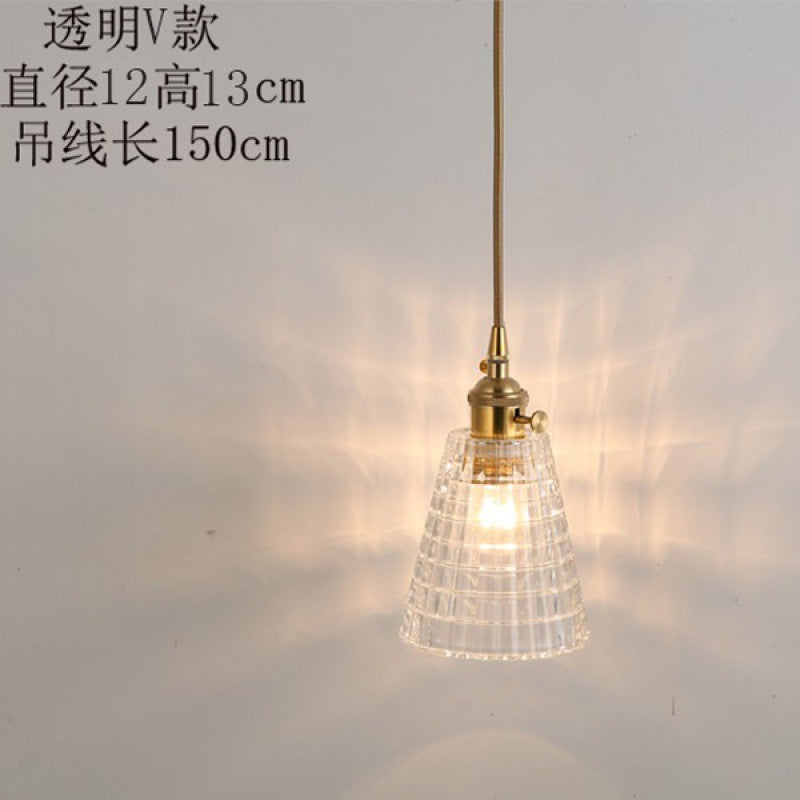 Bedside chandelier Nordic creative retro glass chandelier simple personality fashion bar restaurant bar lighting