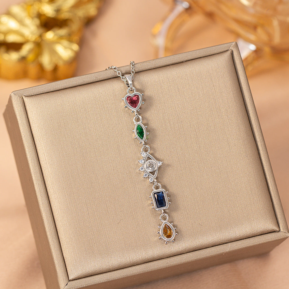 [titanium steel] fashion fashion hot selling tassel necklace women's light luxury high-end versatile clavicle chain jewelry