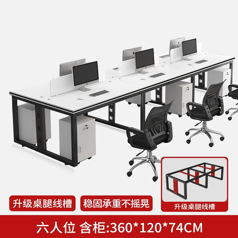 Office desk and chair set - 4, 6, or 8 seater workstation - cardboard office - minimalist modern office desk for employees