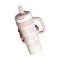 Jumbo ice cup high-looking straw cup large capacity portable car cup girlscute cartoon thermos cup