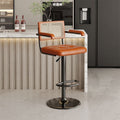 Medieval style bar chair high stool for homeadjustable rattan back chair bar front desk cashier rotate bar stool
