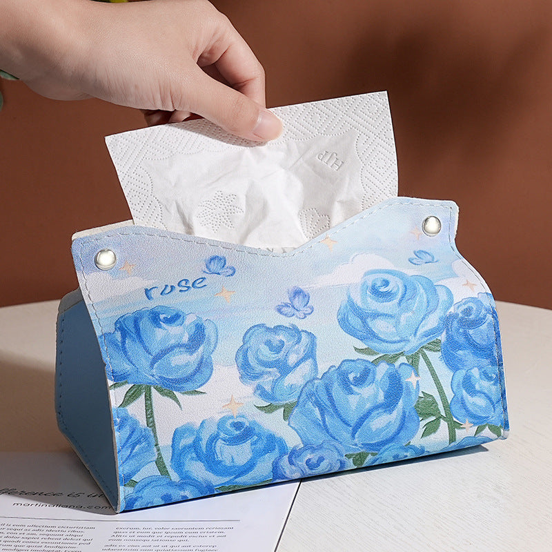ins high-value tissue box, living room paper box, home creative dining table paper box, leather napkin paper box, car