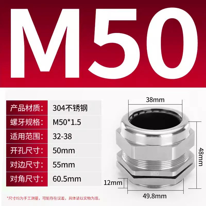 Metal Gegland head Packing box Copper nickel plated cable Waterproof connector Cable gland Guardrail cap Fixed locking head