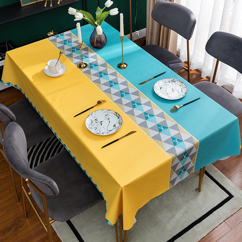 Waterproof and oil-proof pvc tablecloth, easy to clean, heat-resistant, soft glass dining table mat, light luxury high-end coffee table pad, tabletop cloth