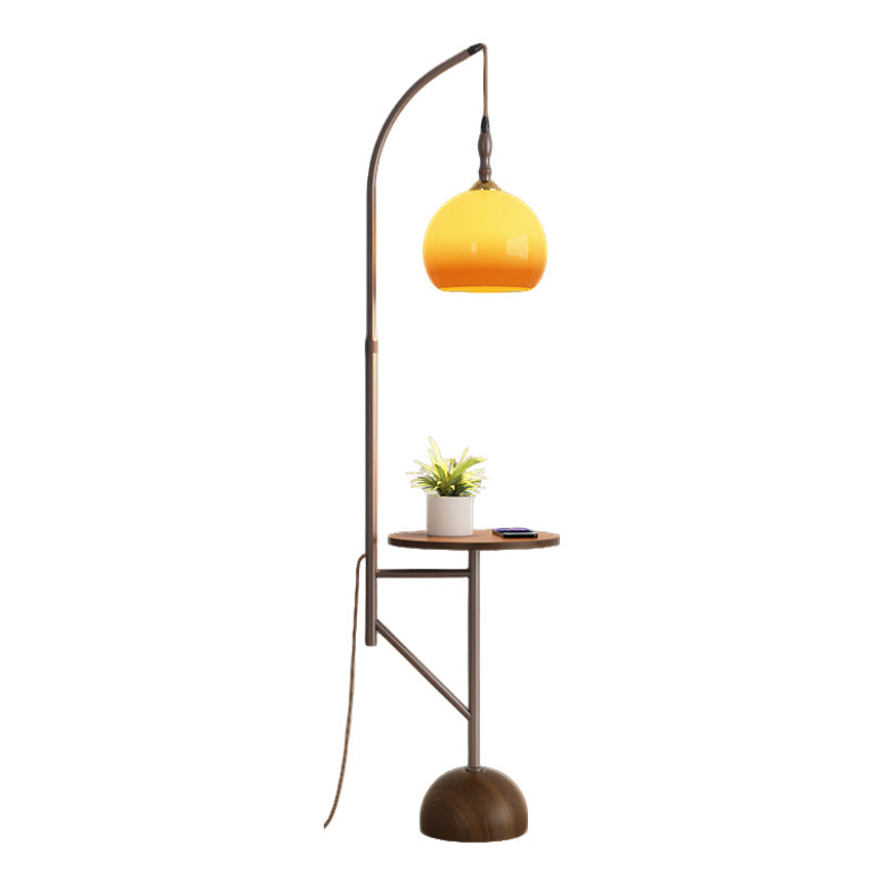 Floor lamp living room sofa side storage rack integrated bedroom grapefruit sunset lamp medieval atmosphere coffee table vertical table lamp
