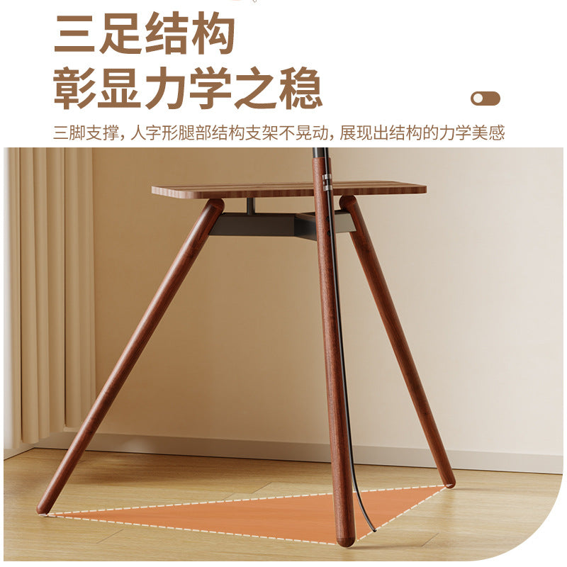 Movable TV cabinet bracket Floor-to-ceiling storage Solid wood antique living room Bedroom monitor TV hanger