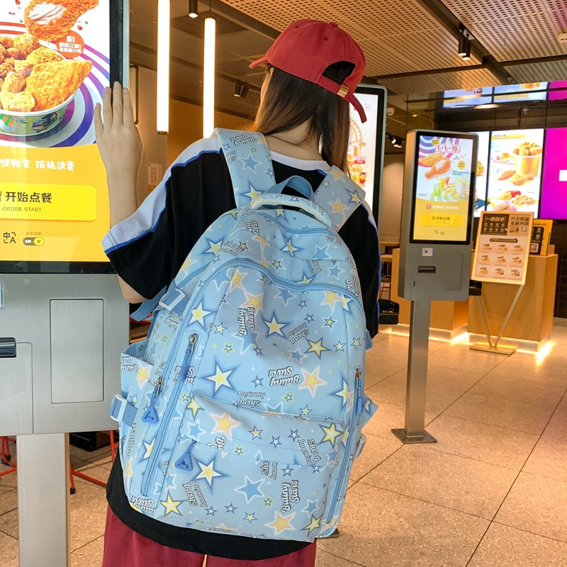 New schoolbag small fresh cute female ins Japanese cartoon graffiti junior high school high school students large capacity backpack