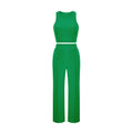 Sleeveless tank top and pants two-piece set -  us & europe cross-border solid color factory direct summer must-have set