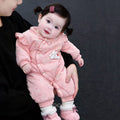 Winter baby romper fleece-lined bodysuit crawling suit cute super adorable bunny girl romper thickened warm onesie