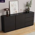Minimalist sideboard, light luxury solid wood wine cabinet, wall-mounted tea and beverage cabinet, black storage cabinet, customer bedroom organizer
