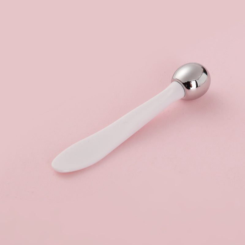 Factory direct eye cream massage wand - double-ended, dark green eye cream applicator, cream dispensing spoon, metal eye massage stick