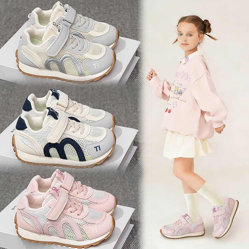 summer new kids' soft-soled sneakers: boys' anti-slip athletic shoes, lightweight running shoes for mid-to-large children, and aglet shoes