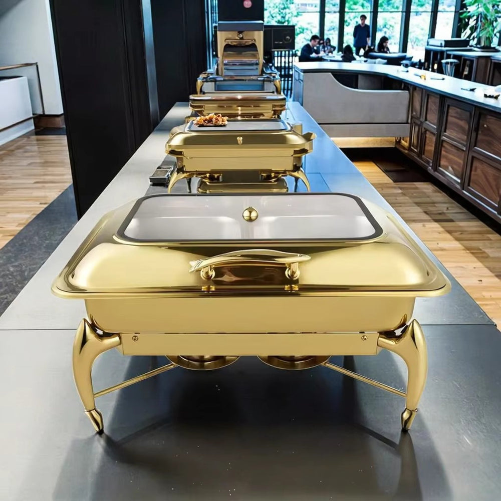 Electric gold stainless steel buffet warming cabinet - 9l buffet stove - ideal for hotels, restaurants, and banquets - in stock