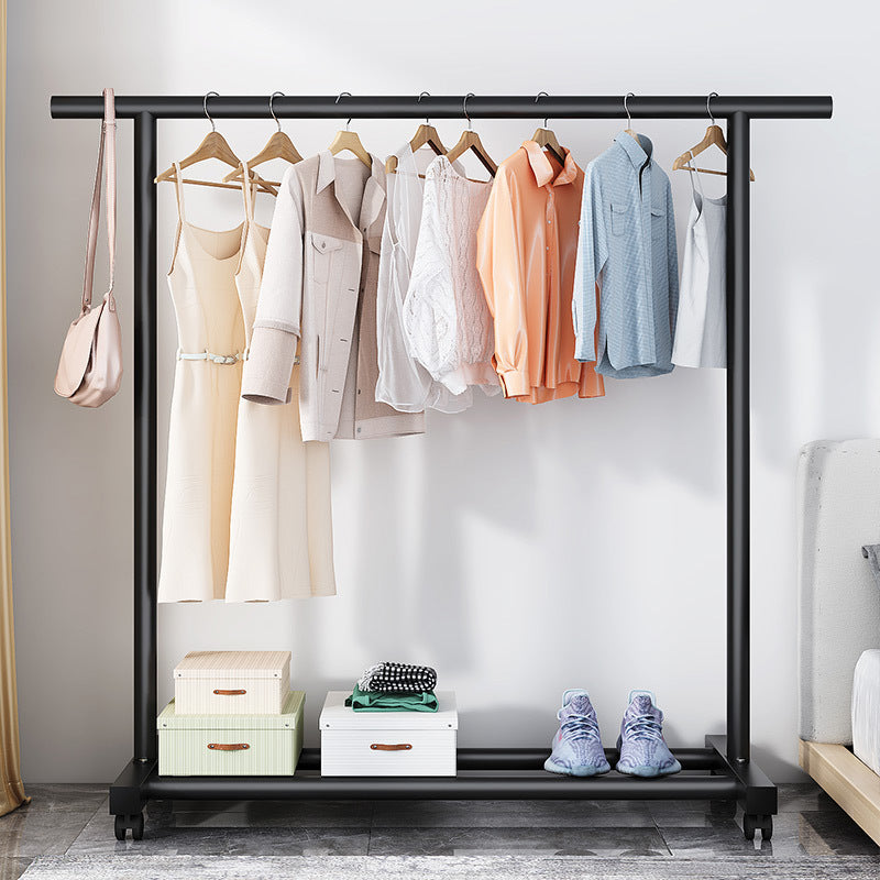Clothes hanger floor-standing for home balcony indoor simple clothes drying pole movable clothes hanger student dormitory clothes drying rack