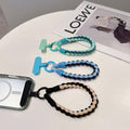 Colorful braided rope mobile phone creative short lanyard wrist nylon accessories satchel twist hanging ornaments cartoon finger ring