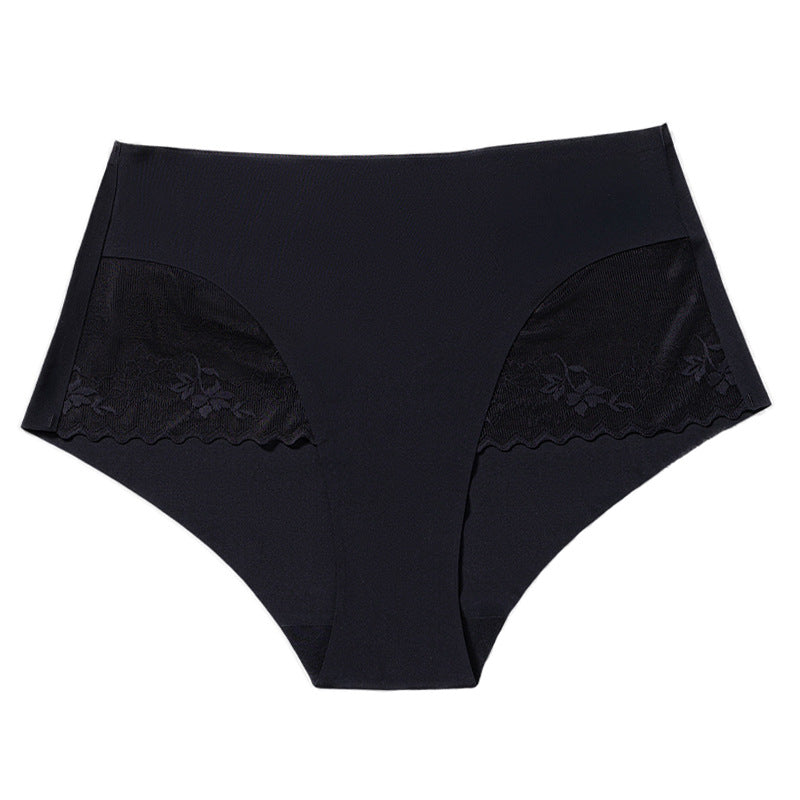 Wholesale high-waisted seamless plus size panties: comfortable, breathable, lace-trimmed, adhesive, extra large, high-stretch, seamless briefs