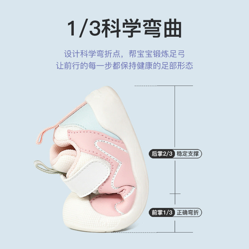 Toddler shoes for boys, spring and autumn infant shoes, soft sole functional mesh shoes, baby shoes for boys aged 1-3 years