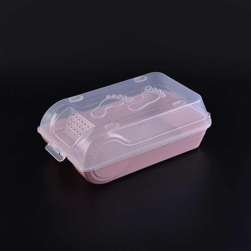 Wholesale flip-top clear shoe boxes - thickened dustproof shoe storage boxes - plastic shoe cabinet organizer