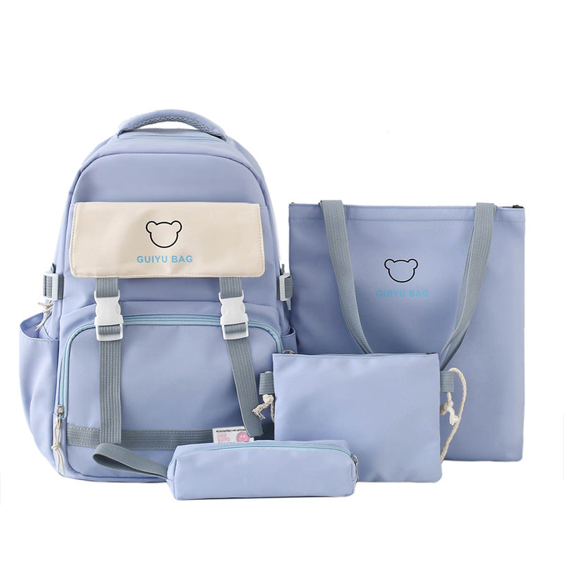 New large-capacity backpack for junior and high school students, foreign style Korean version, trendy backpack, light and casual student schoolbag