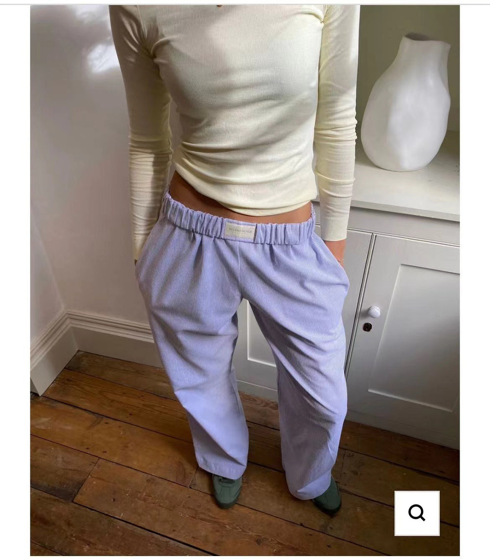 2024 new amazon women's striped wide-leg pants - casual street style, trendy ins fashion, loose fit, high-waisted trousers