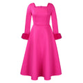 D451 party dress independent station winter elegant elegance fur decoration large skirt dress african dress