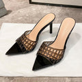 new arrival women's sandals best selling transparent mesh cut out pointed toe high heels stiletto sandals easiest for matchoutwear half drag