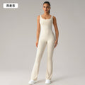 sexy backless bodysuit peach lift butt workout gym outfit flare leg yoga suit women dlt005