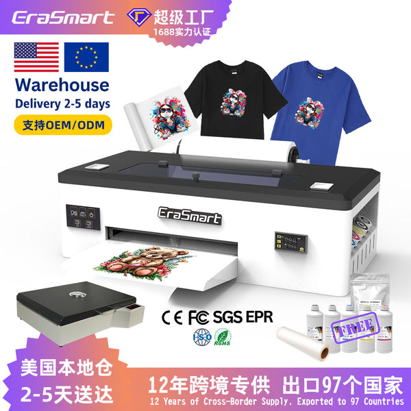 Erasmart A3 Small White Ink Offset Heat Transfer DTF Printer Clothing T-Shirt Heat Transfer Digital Printing Machine
