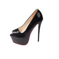 Plus size high heels red bottom stiletto sexy bed flats cross-border export waterproof platform high heels women's shoes