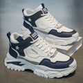 High-top men's shoes 2025 new arrivalwinter youth sports junior high school students running thick sole leather dad shoes men