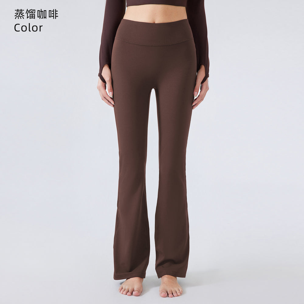 High-waisted yoga pants for women, stretchy flare leggings, fleece-lined, slimming, butt-lifting, fitness yoga wear, autumn/winter daw181