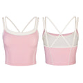 Fitness tops sling sexy spaghetti strap contrast colorfake two-piece halter sports intimates bra vest yoga clothes for women