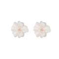 Pink rose stud earrings for women, 2025 new arrival, ethereal fabric earrings, cute, sweet, high-end, and elegant ear accessories