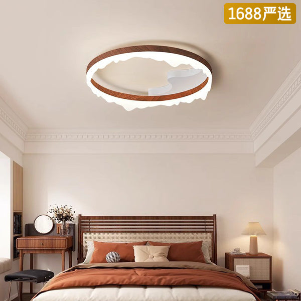 [Strict selection] Ceiling lamp full spectrum eye protection modern simple walnut color creative iceberg master bedroom room lamps