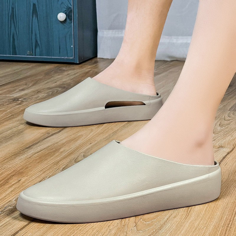 Cross-border slippers men's summer 2024 new versatile trend outer wear couple beach indoor one-word slippers wholesale